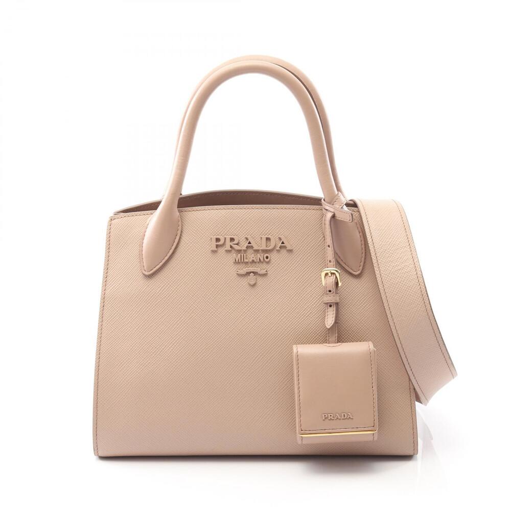 Prada SAFFIANO CUIR Monochrome Handbag Leather Pink Tone
